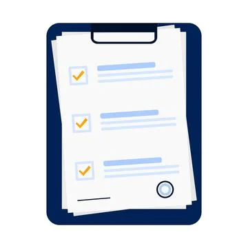 Business document report Check mark Stock Illustration
