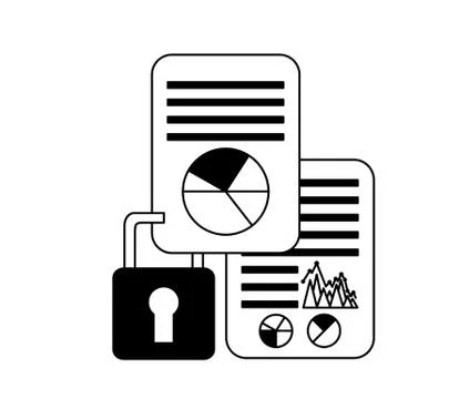 Business document reports security data Illustrazione stock