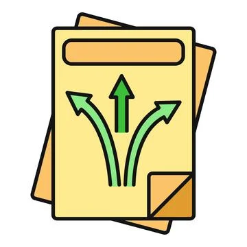 Business document showing strategic direction choices and future plan イラスト素材