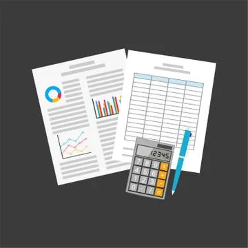 Business document. Spreadsheets Stock Illustration