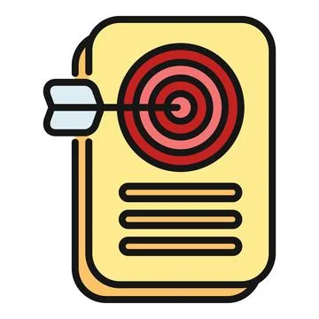 Business document with target dart arrow hitting bullseye Stock Illustration