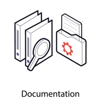 Business documentation concept, file explorer isometric icon Stock Illustration