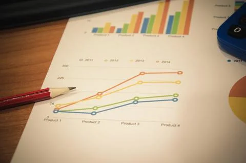 Business documents charts Stock Photos