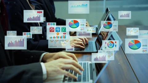 Business documents concept. Data analysis. Paperless work. 스톡 동영상 168341133