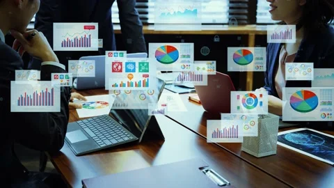 Business documents concept. Data analysis. Paperless work. Stock Footage 168341154