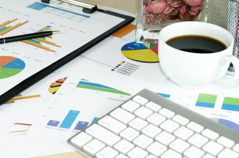 Business documents keyboard Stock Photos