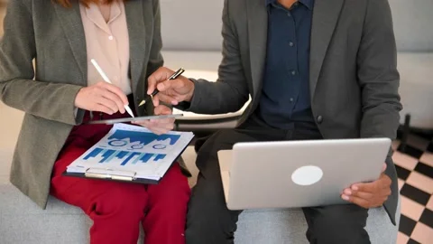 Business documents on office table with smart phone and calculator digital ta Stock Footage 200868750