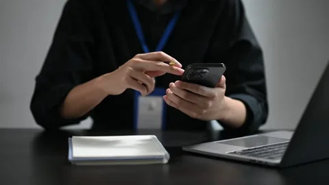 Business documents on office table with smart phone and digital tablet and .. Stock Footage 252183186