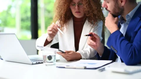 Business documents on office table with smart phone and calculator digital .. Vídeos de archivo 312383666