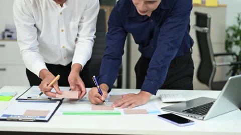 Business documents on office table with smart phone and calculator digital .. Stock-Footage 312714645