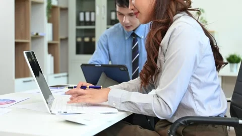 Business documents on office table with smart phone and calculator digital .. Stock Footage 313461505