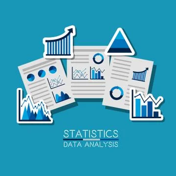 Business documents report documents working management statistics data analysis Stockillustratie