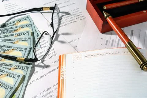 Business documents on the table Stock Photos