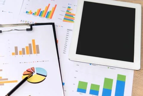 Business documents tablet Stock Photos