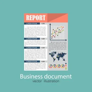 Business documents. Vector illustration in flat design. Stock Illustration
