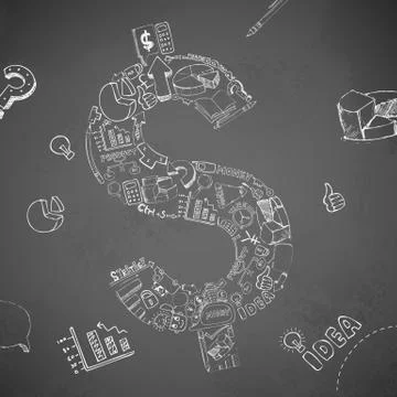 Business Dollar Doddle Stock Illustration