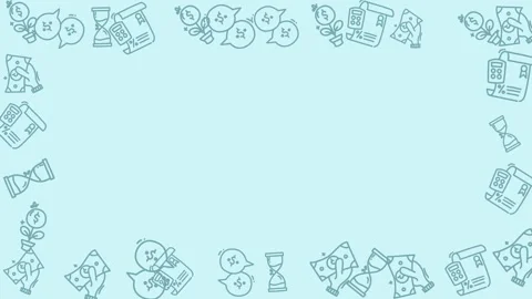 Business doodle border. Seamless looping animation of finance icons.  Stock Footage 320575412