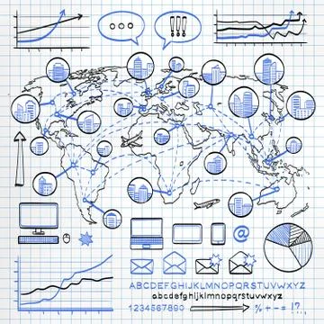 Business doodle concept Stock Illustration