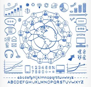 Business doodle concept. Stock Illustration