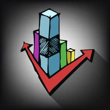 Business doodle graph Stock Illustration