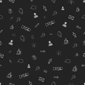 Business doodle seamless pattern Illustrazione stock