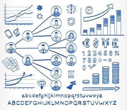 Business doodle set. Stock-Illustration