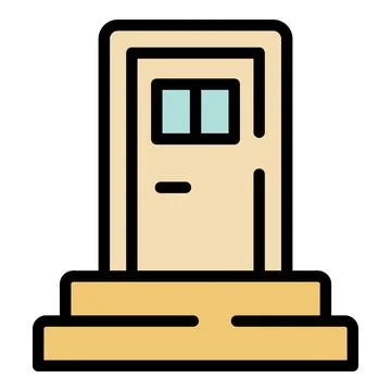 Business door icon vector flat Stock Illustration