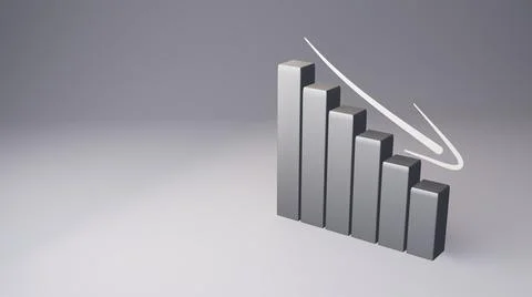 Business down  graph with arrow Illustrazione stock