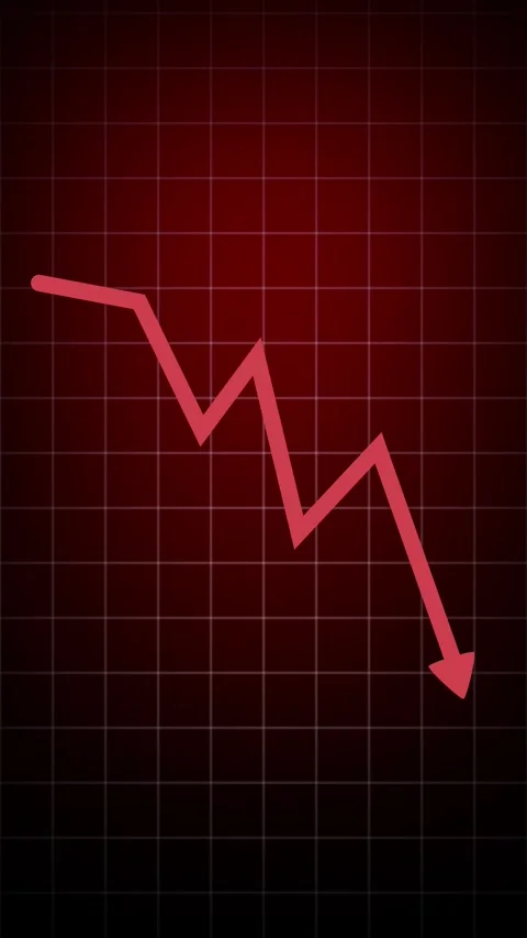 Business down graph green arrow financial chart investment market concept grid b Stock Footage 315117241