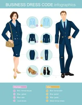 Business dress code infographics. Stock Illustration