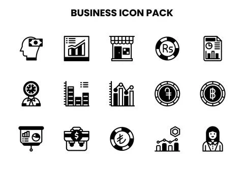 Business DuoTone Bundle Icons Pack Stock Illustration