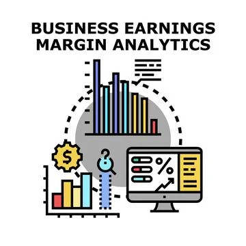 Business earnings margin analytics data processing concept Stock Illustration