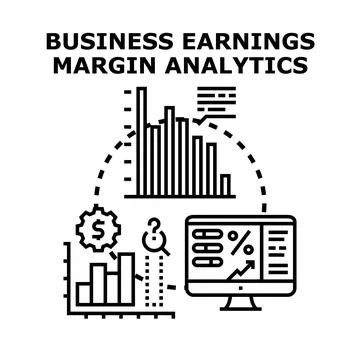 Business earnings margin analytics data processing concept Stock Illustration