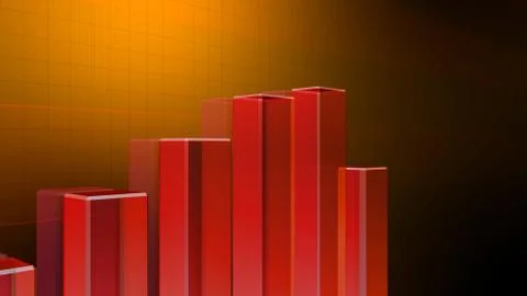 Business Economy Data Graph Chart Bar Growth Success 3D illustration backgro Illustrazione stock