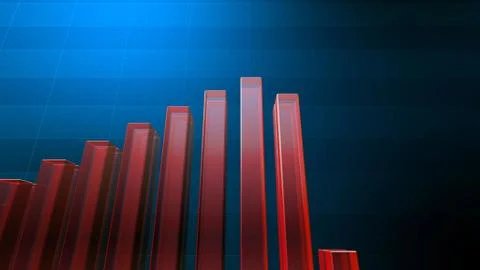 Business Economy Data Graph Chart Bar Growth Success 3D illustration backgro Stock Illustration