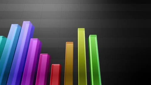 Business Economy Data Graph Chart Bar Growth Success 3D illustration backgro Stock Illustration