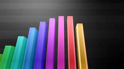 Business Economy Data Graph Chart Bar Growth Success 3D illustration backgro Stock Illustration