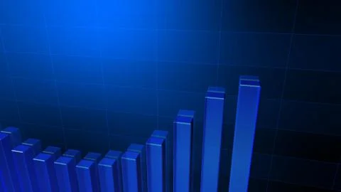Business Economy Data Graph Chart Bar Growth Success 3D illustration backgro Stock Illustration