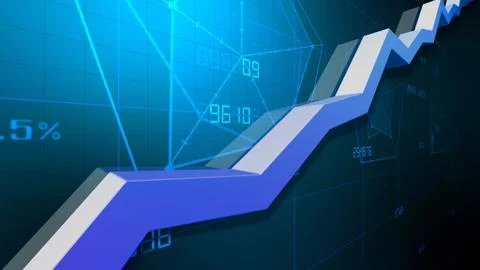 Business Economy Data Graph Chart Bar Growth Success 3D illustration backgro Stock Illustration