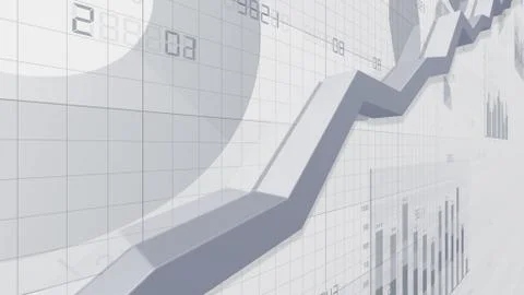 Business Economy Data Graph Chart Bar Growth Success 3D illustration backgro Stock Illustration