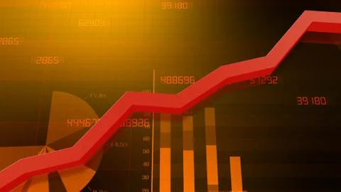Business Economy Data Graph Chart Bar Growth Success 3D illustration backgro Stock Illustration