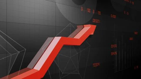 Business Economy Data Graph Chart Bar Growth Success 3D illustration backgro Stock Illustration