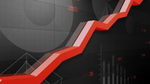 Business Economy Data Graph Chart Bar Growth Success 3D illustration backgro Stock Illustration