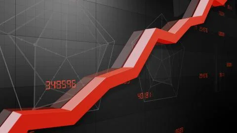 Business Economy Data Graph Chart Bar Growth Success 3D illustration backgro Stock Illustration