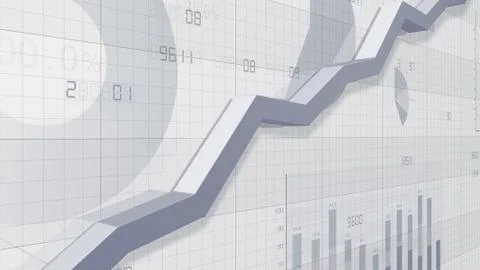 Business Economy Data Graph Chart Bar Growth Success 3D illustration backgro Stock Illustration