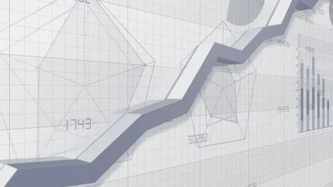 Business Economy Data Graph Chart Bar Growth Success 3D illustration backgro Stock Illustration