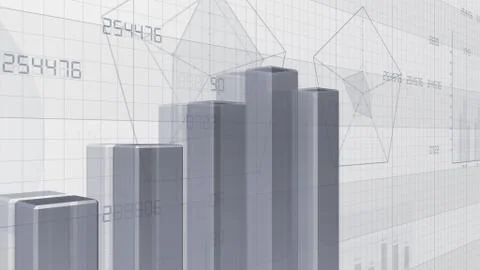 Business Economy Data Graph Chart Bar Growth Success 3D illustration backgro Stock Illustration