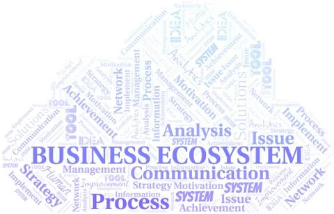 Business Ecosystem typography vector word cloud. Stock Illustration