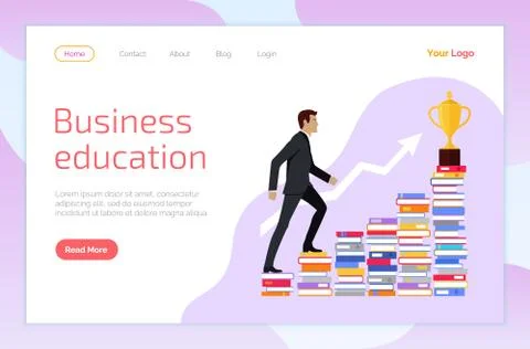 Business Education Self Development Website Page 스톡 일러스트