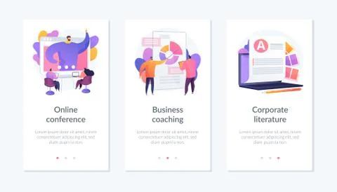 Business educationapp interface template. Stock Illustration